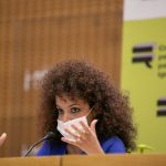 Ebbaba Hameida, durante su exposición en la segunda jornada del programa Comunicación con perspectiva de género para una sociedad igualitaria, celebrada el 28 de junio de 2021. Fotografía: Maite H. Mateo.